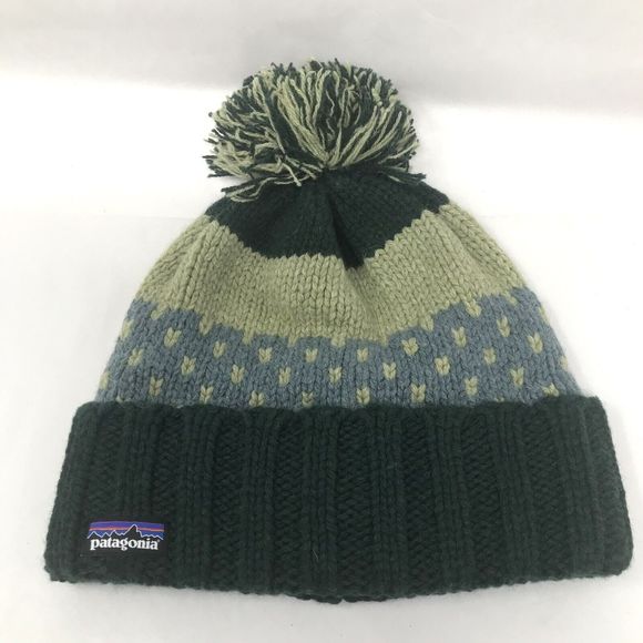 Patagonia Snowbelle Beanie Winter Hat Adult One Size Nordic Knit Northern Green - Picture 8 of 8